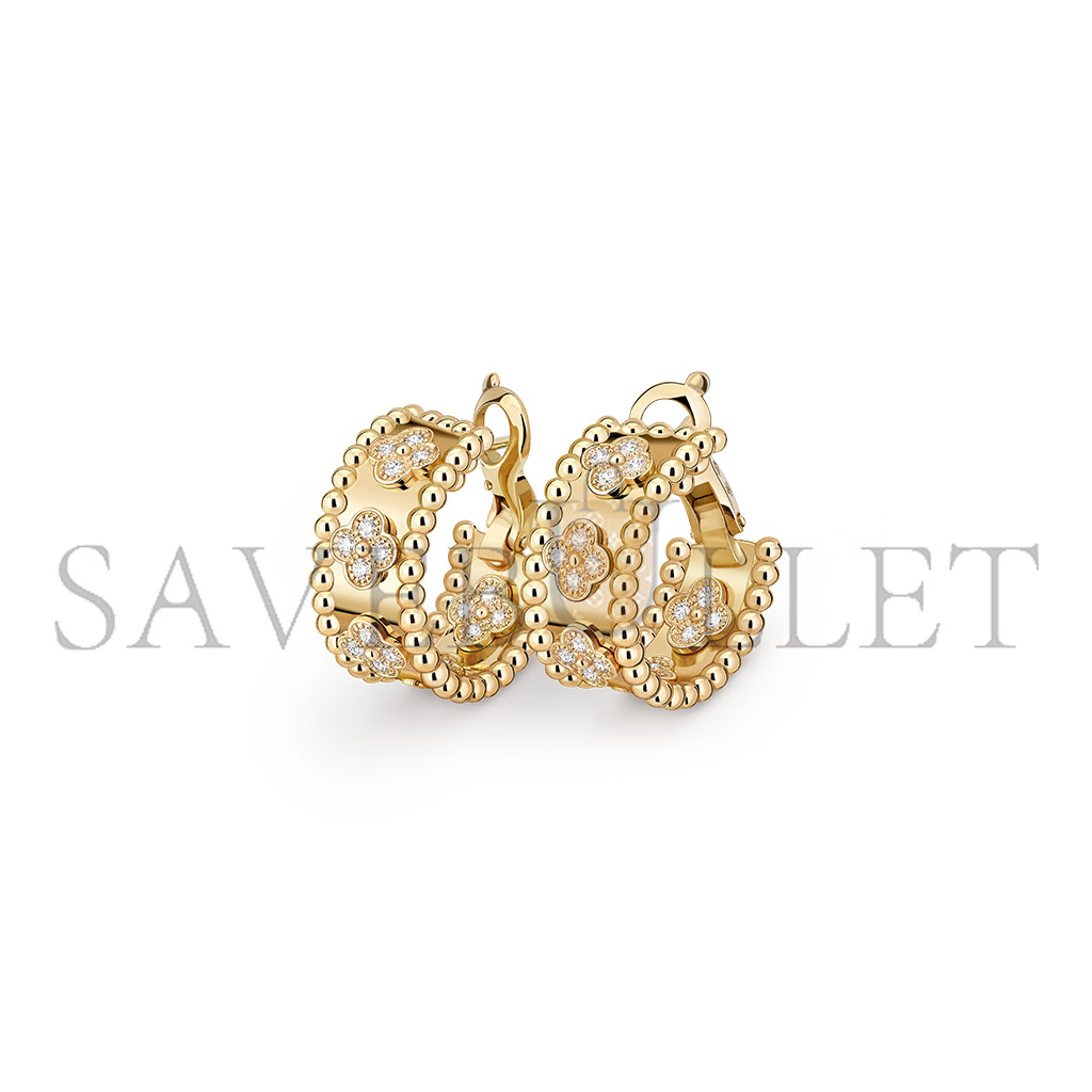 VAN CLEEF ARPELS PERLÉE CLOVERS HOOP EARRINGS VCARO3YE00